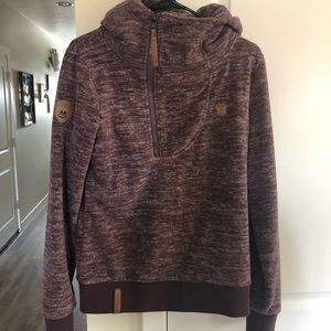 Purple fleece Naketano 1/4 zip hoodie.